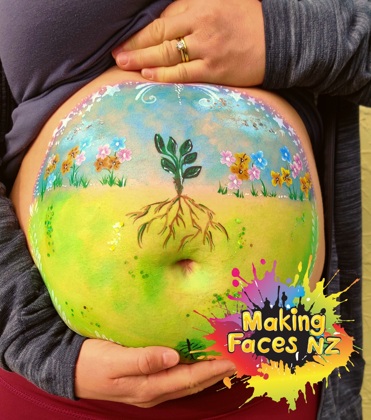 Baby bump painting