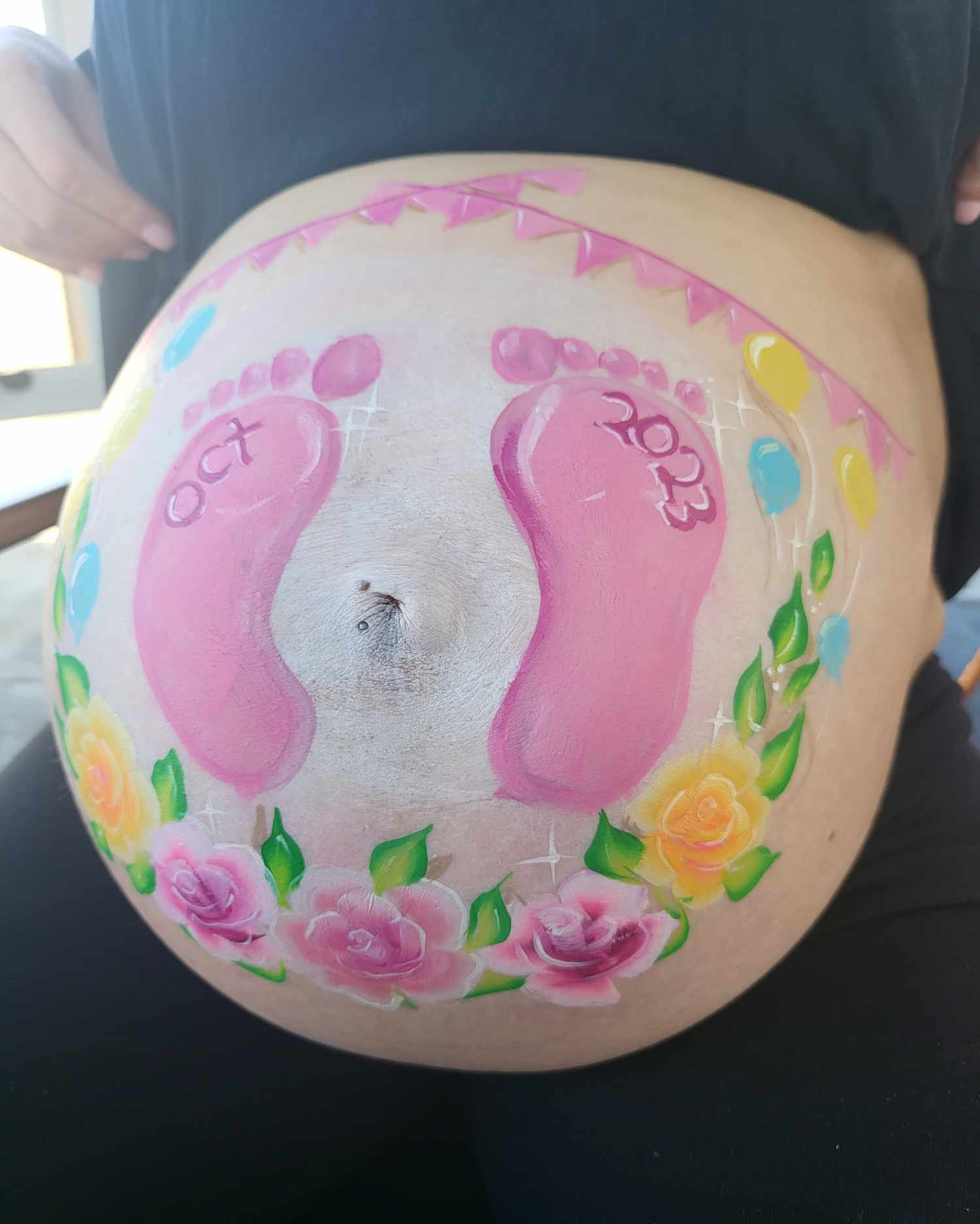 Baby bump painting